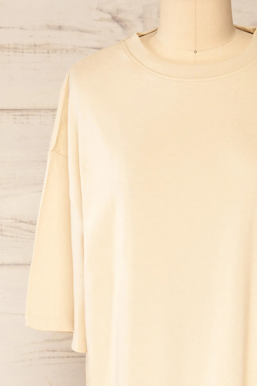 Geel Beige | Printed T-Shirt Dress