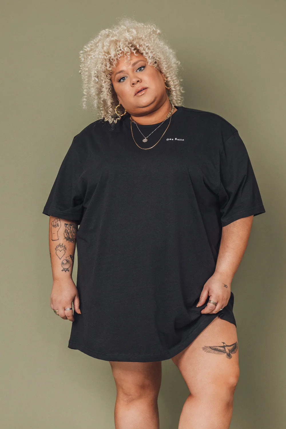 Geel Black | Printed T-Shirt Dress
