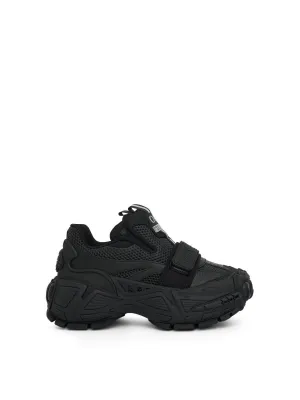 Glove Slip On Leather Sneaker in Black