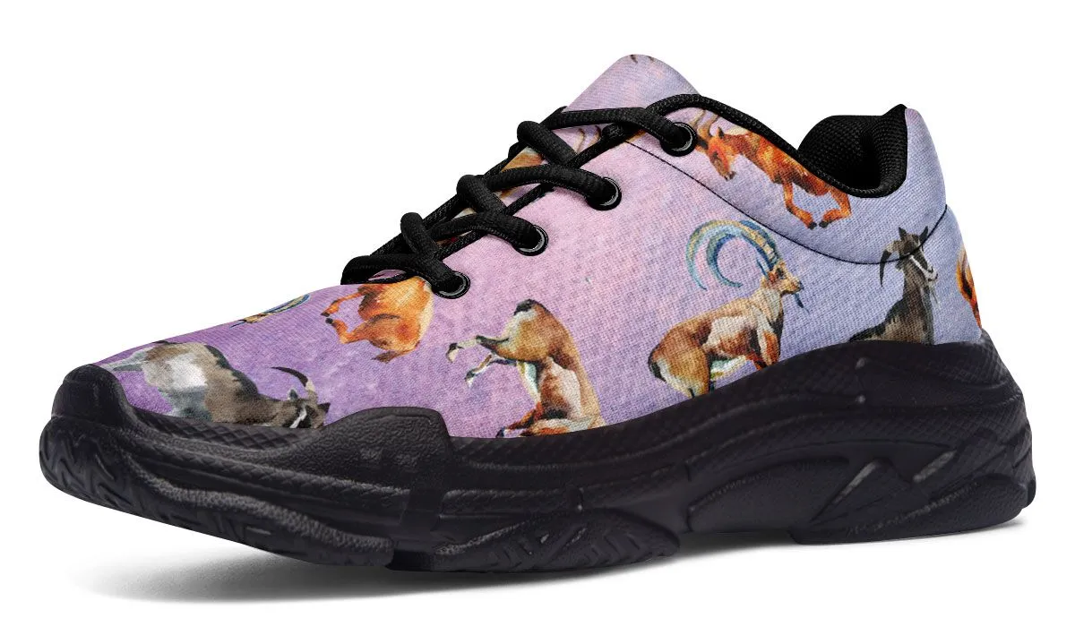 Goat Pattern Chunky Sneakers