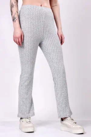 Grey Ribbed Lounge Pants