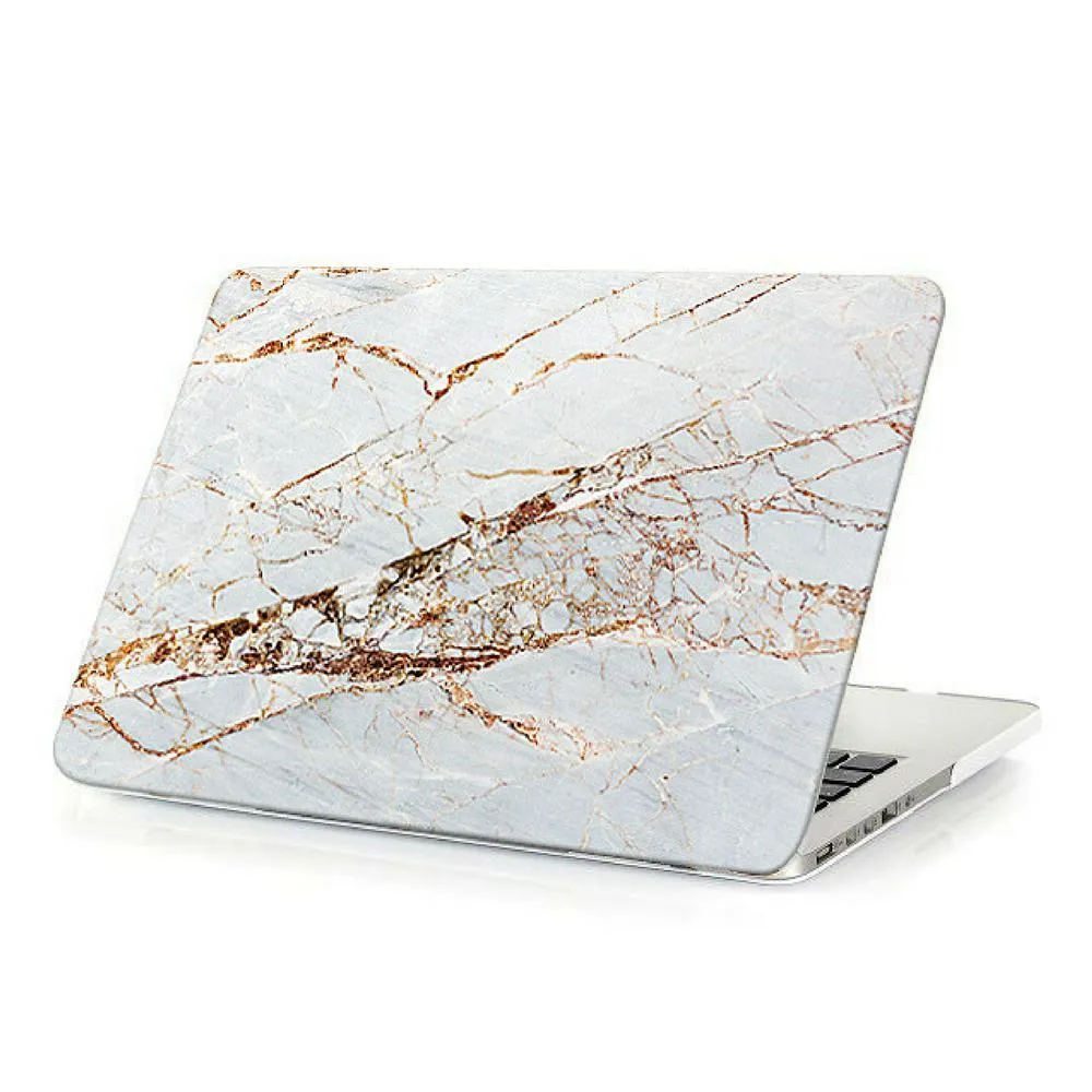 Hard Case for Macbook Pro 16 Inch Cover 2019 UV Printed Compatible with A2141 White Marble