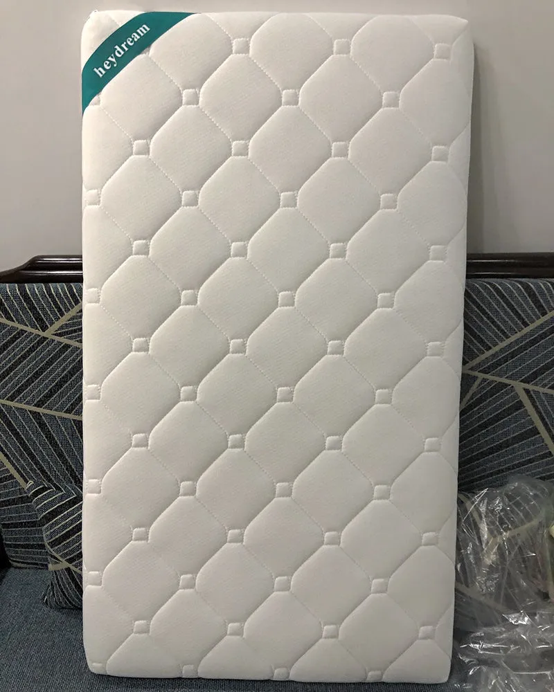 heydream mattress, organic cotton double-sided crib | waterproof and washable | 2-level, 2-in-1 double-sided crib mattress, natural coconut palm ribbon firm support, infants and young children sleep comfortably