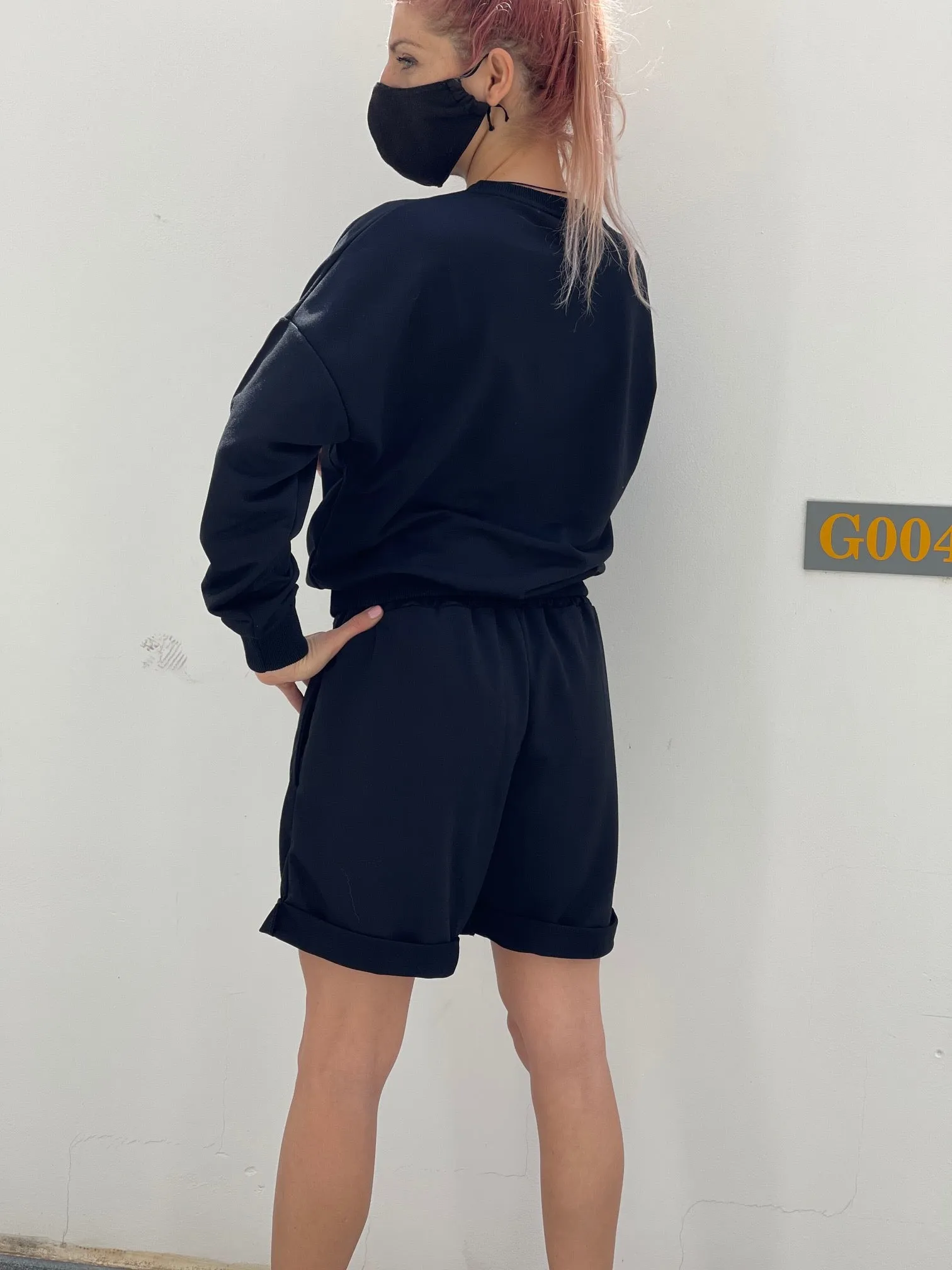 I C U Shorts and Pullover Top Loungewear Set