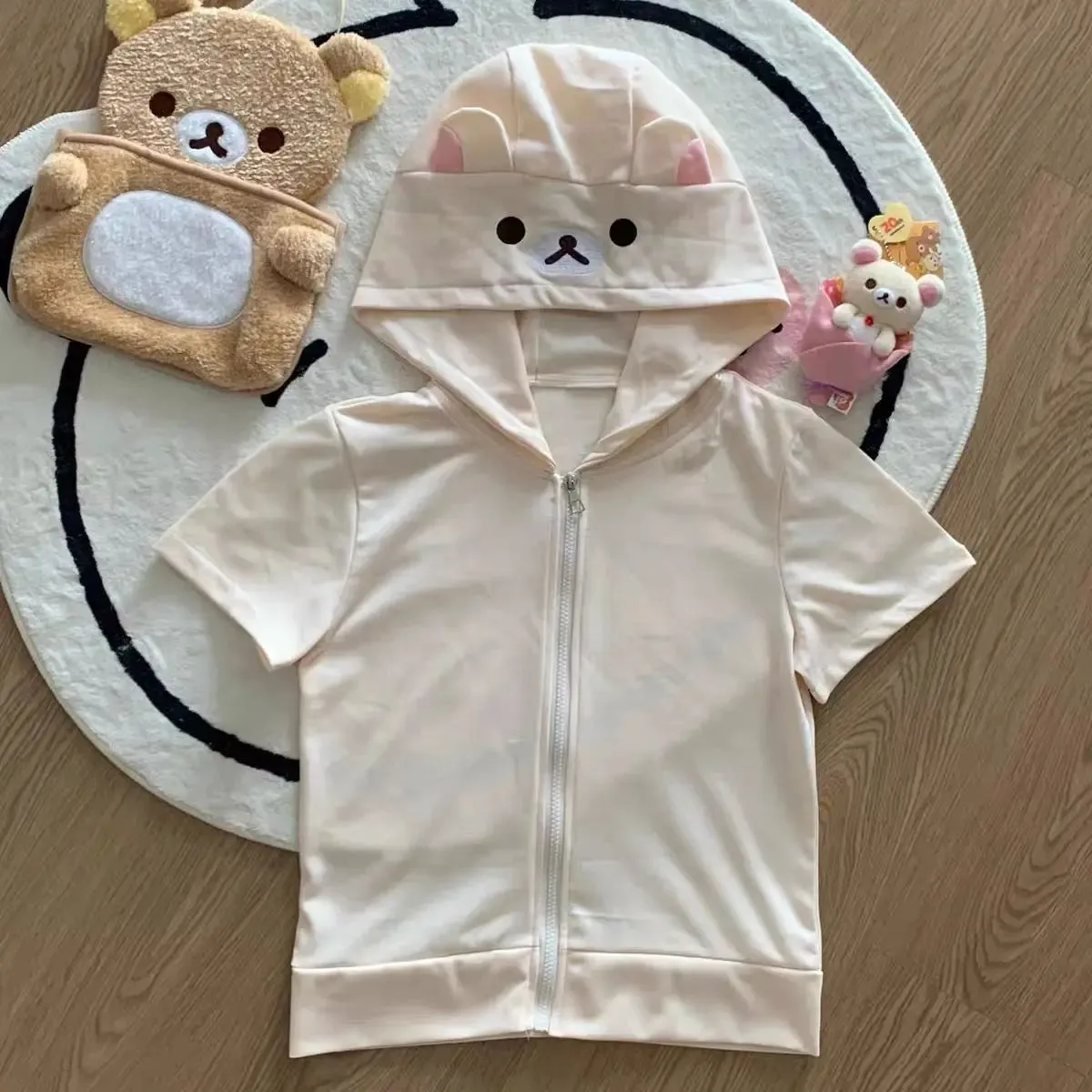 Kawaii Bear Hoodie - Harajuku Y2K Zipper Sweatshirt for Women From Kawaii Stop