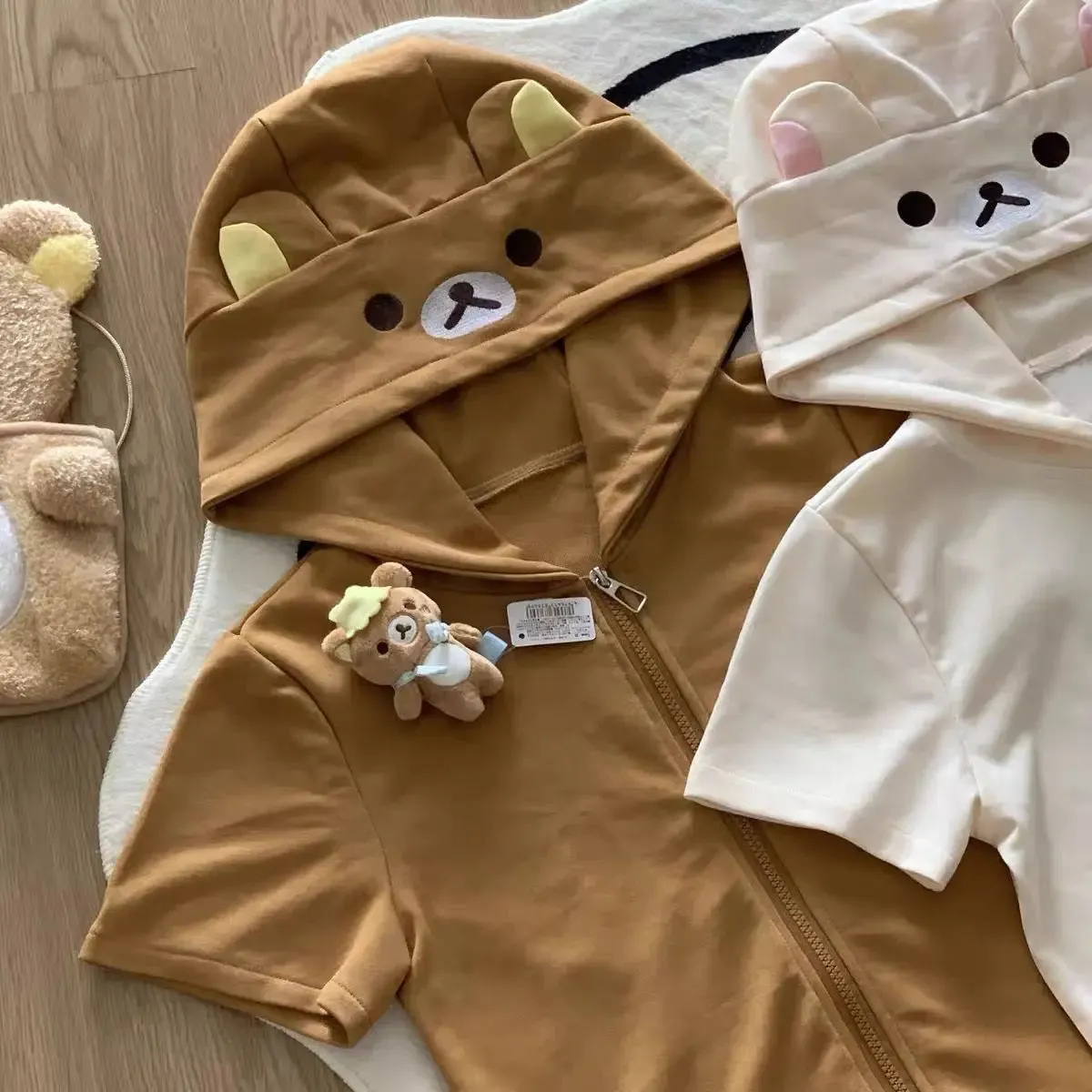 Kawaii Bear Hoodie - Harajuku Y2K Zipper Sweatshirt for Women From Kawaii Stop