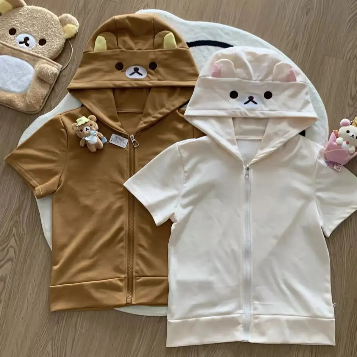Kawaii Bear Hoodie - Harajuku Y2K Zipper Sweatshirt for Women From Kawaii Stop