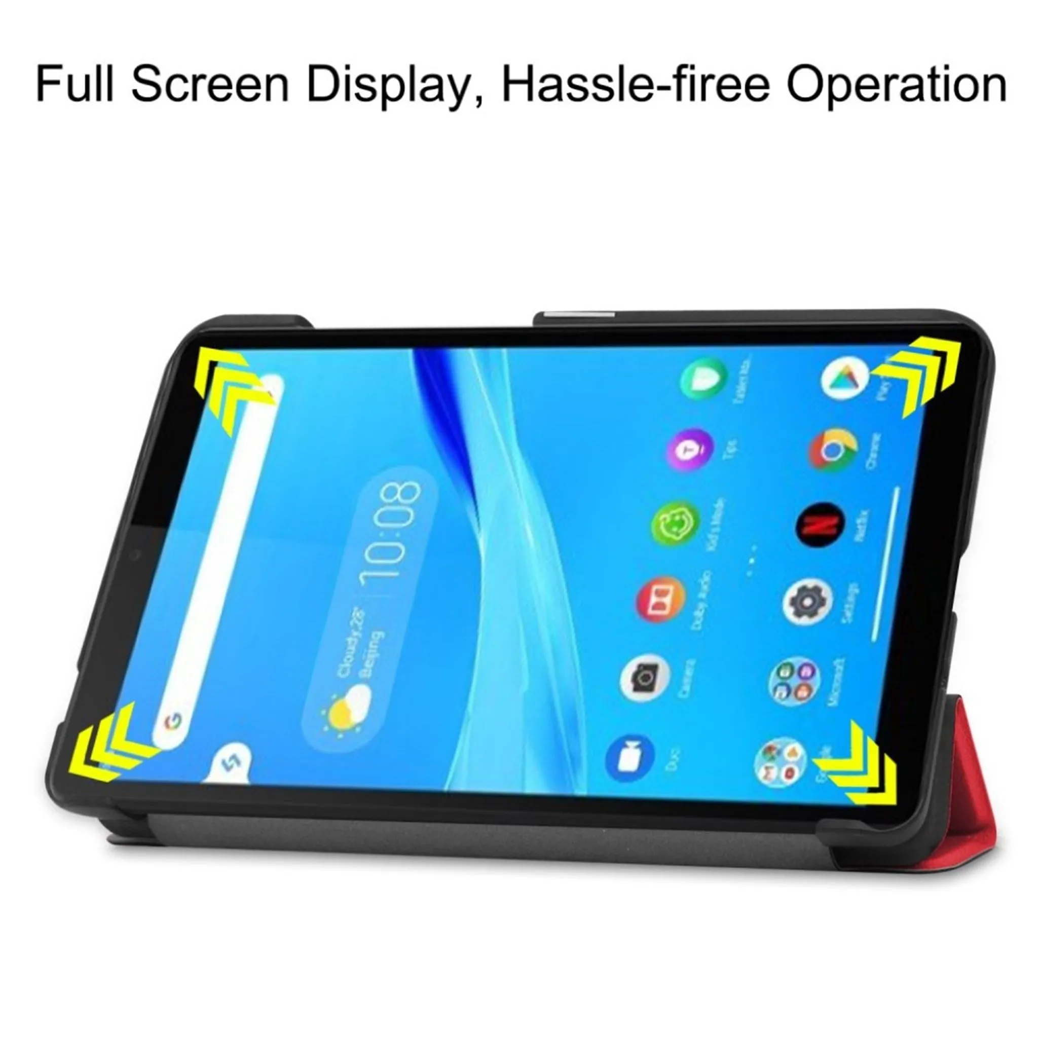 Lenovo Tab M7 litchi leather flip case - Red