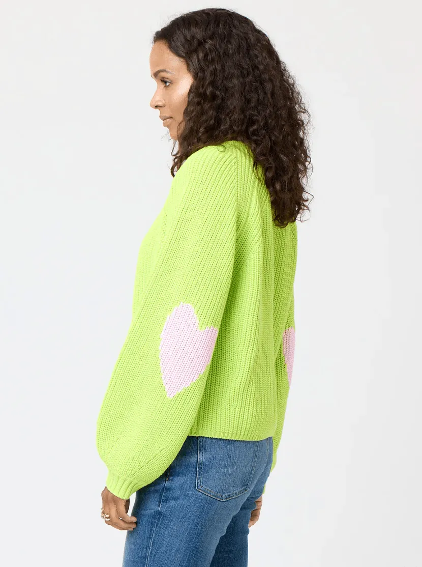 Lime Green Ricki Imperfect Heart Sweater