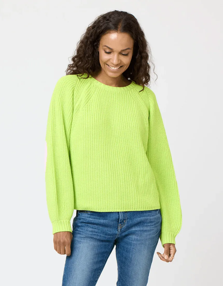 Lime Green Ricki Imperfect Heart Sweater