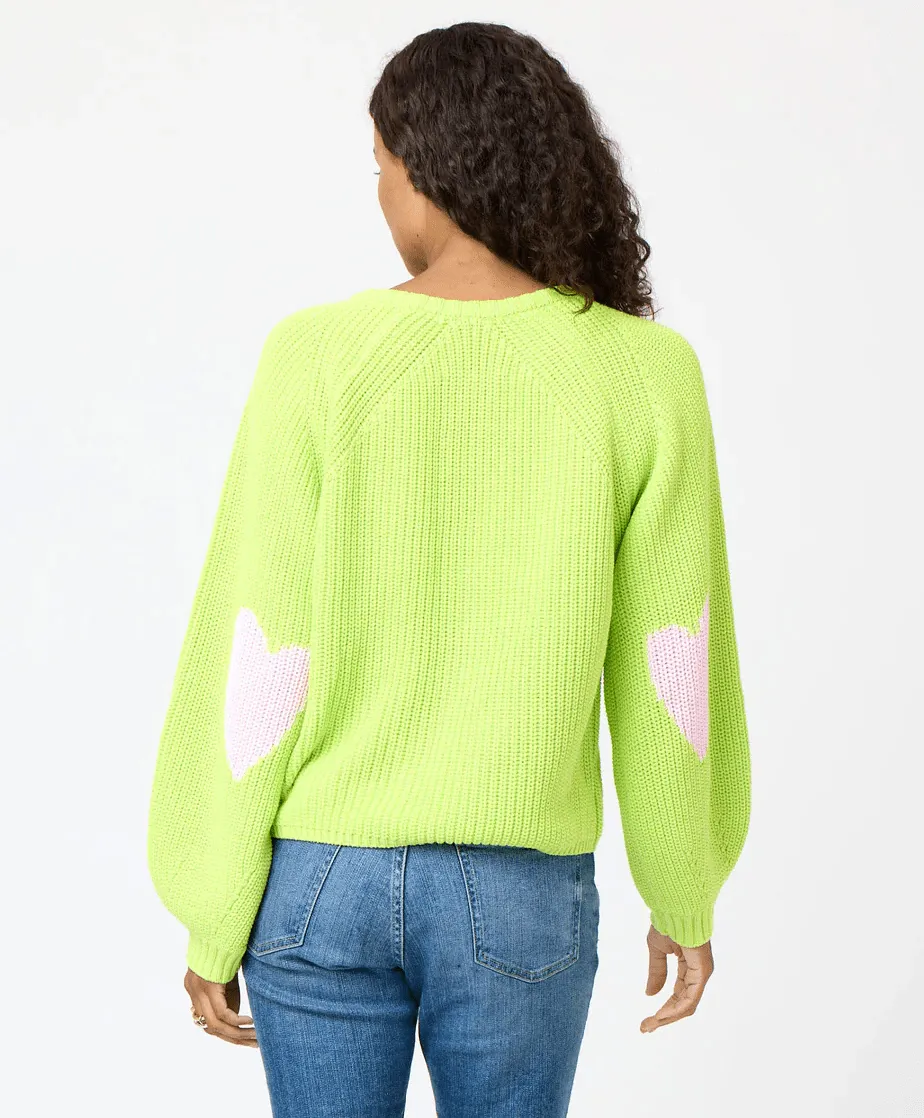 Lime Green Ricki Imperfect Heart Sweater