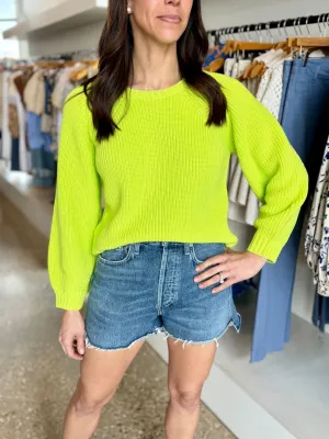 Lime Green Ricki Imperfect Heart Sweater