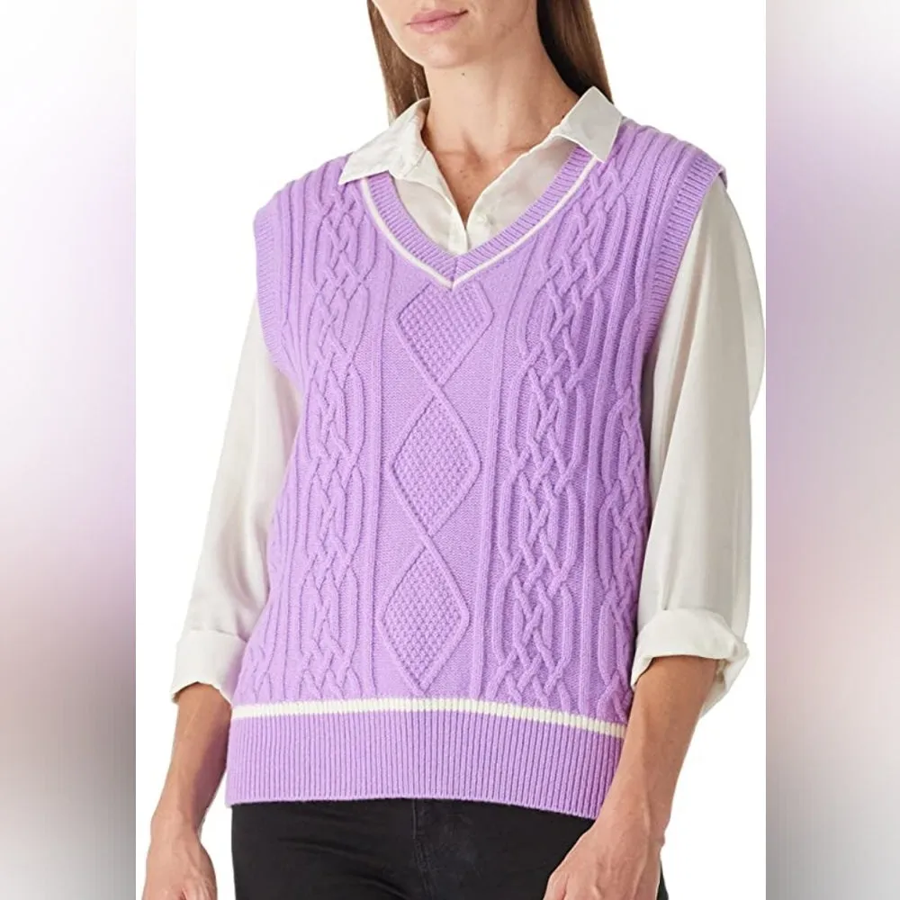 Merino Wool Sweaters Vest V-Neck Sleeveless Sweater Women