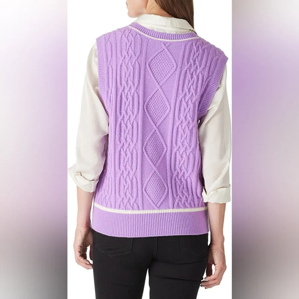 Merino Wool Sweaters Vest V-Neck Sleeveless Sweater Women