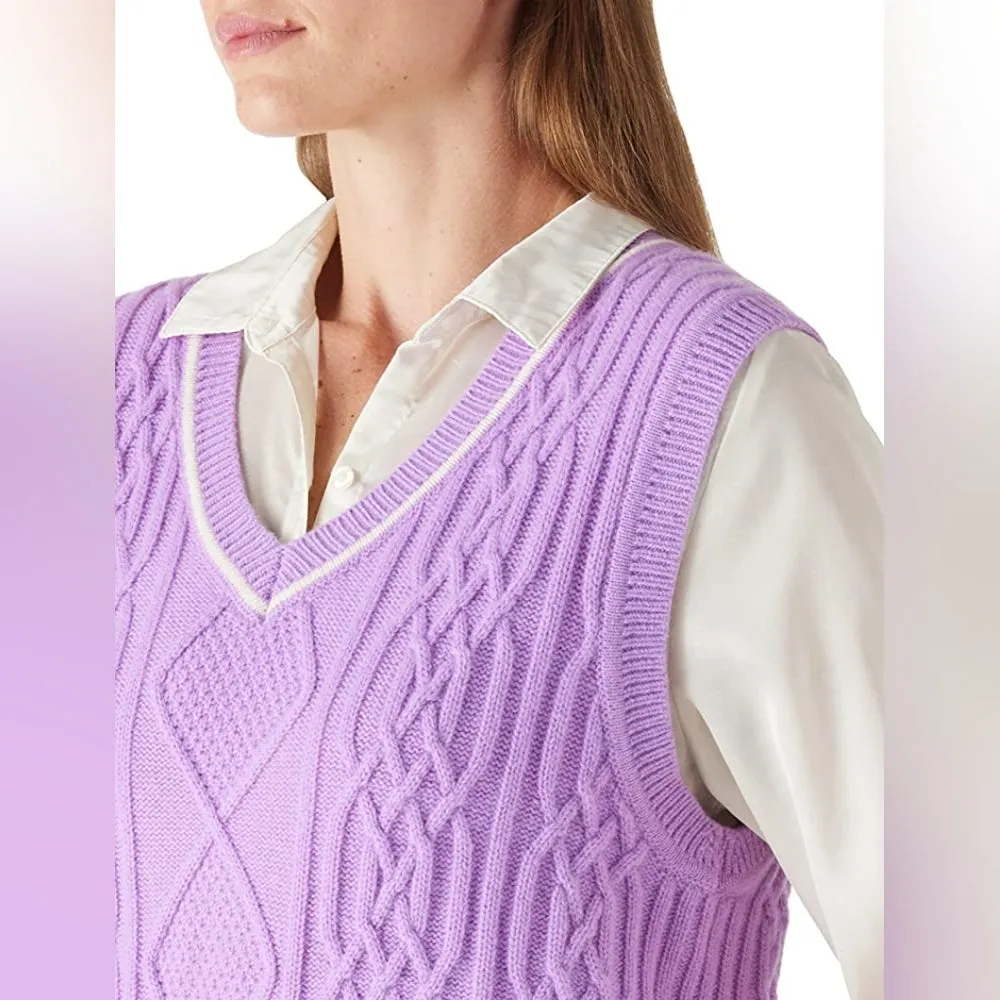 Merino Wool Sweaters Vest V-Neck Sleeveless Sweater Women