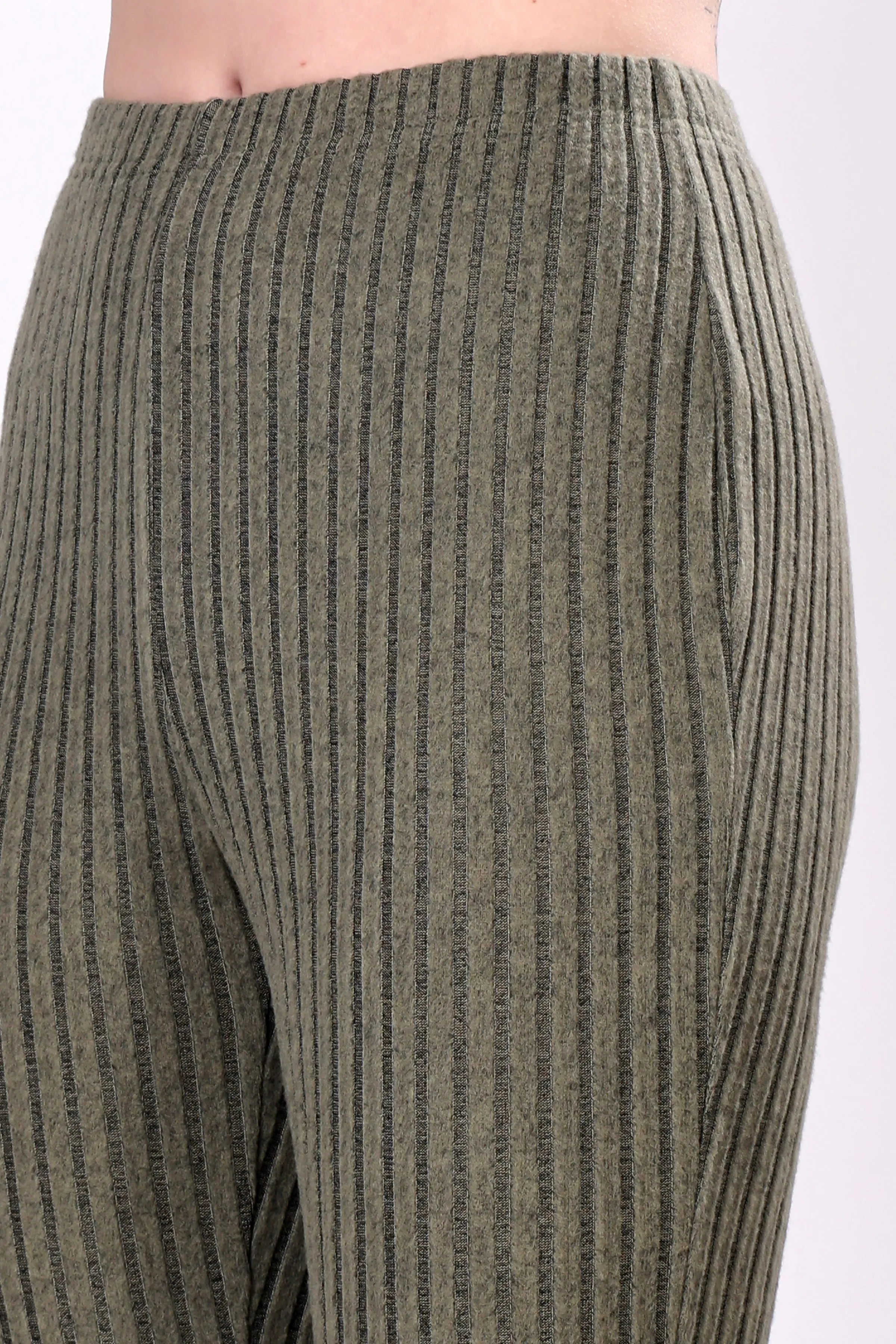 Metallic Grey Ribbed Lounge Pants
