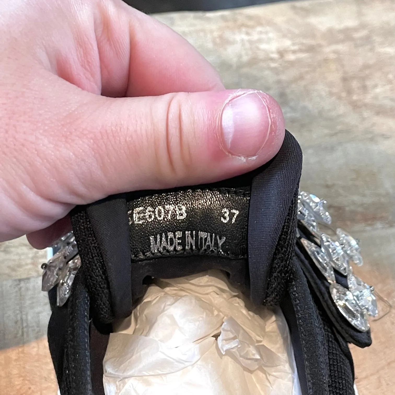 Miu Miu Black Crystal Embellished Strapped Sneakers