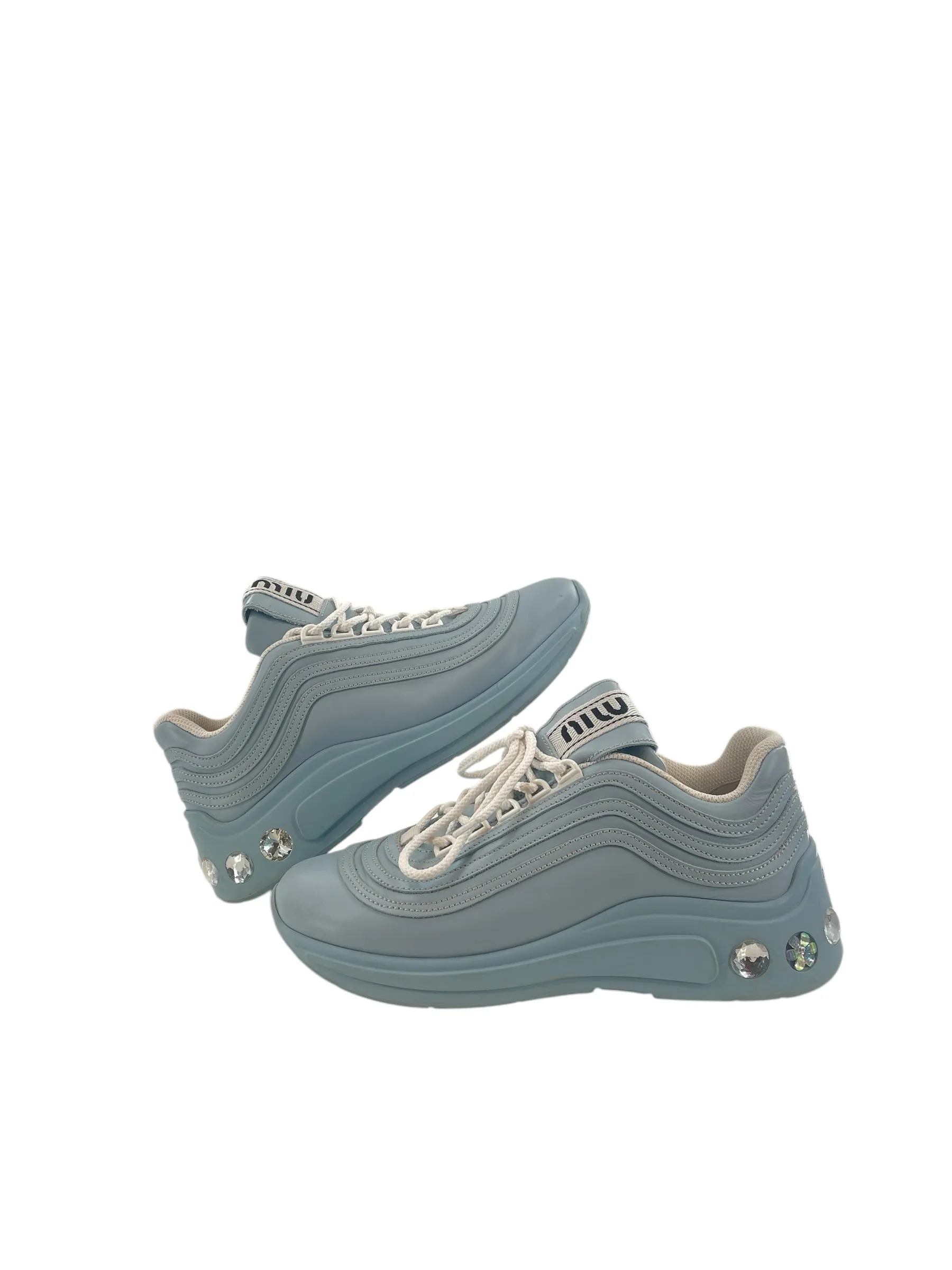 Miu Miu Crystal Embellished Chunky Womens Sneakers