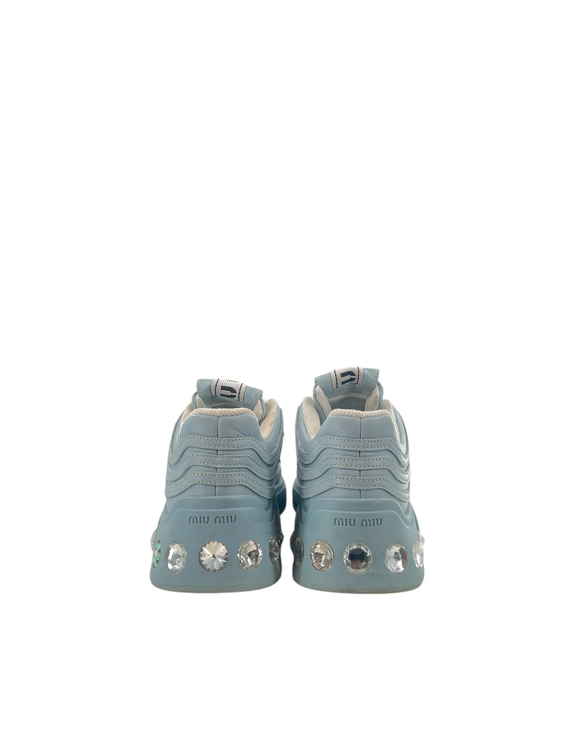 Miu Miu Crystal Embellished Chunky Womens Sneakers