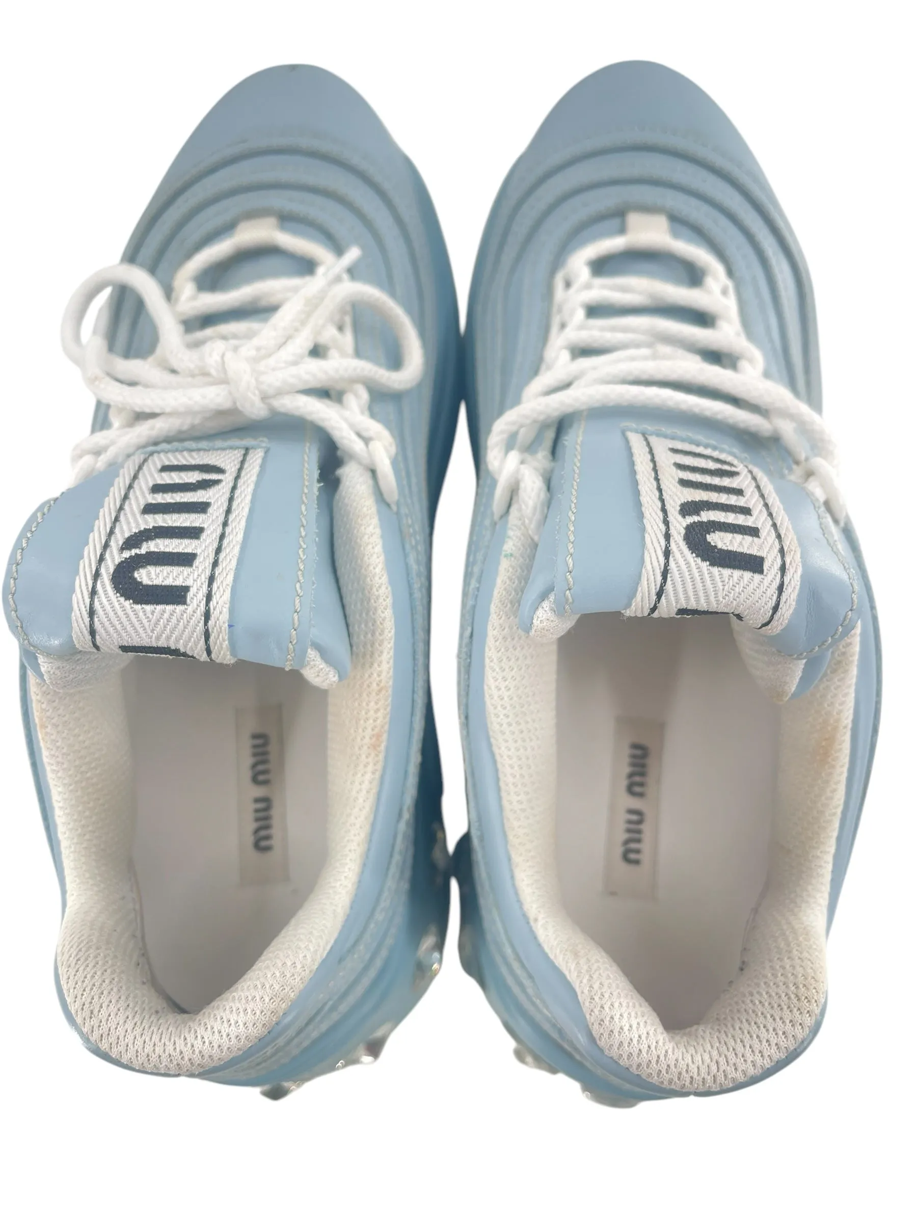 Miu Miu Crystal Embellished Chunky Womens Sneakers