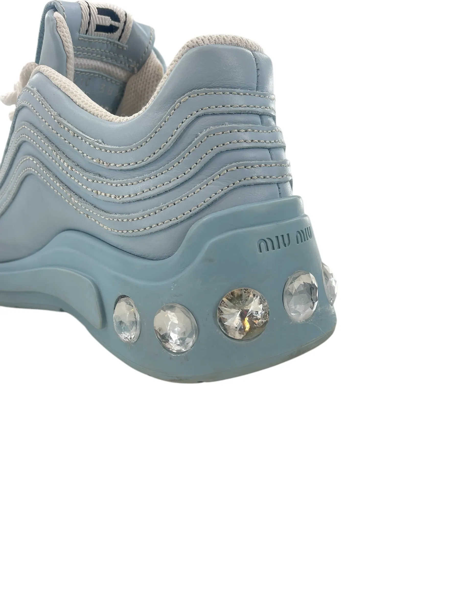 Miu Miu Crystal Embellished Chunky Womens Sneakers