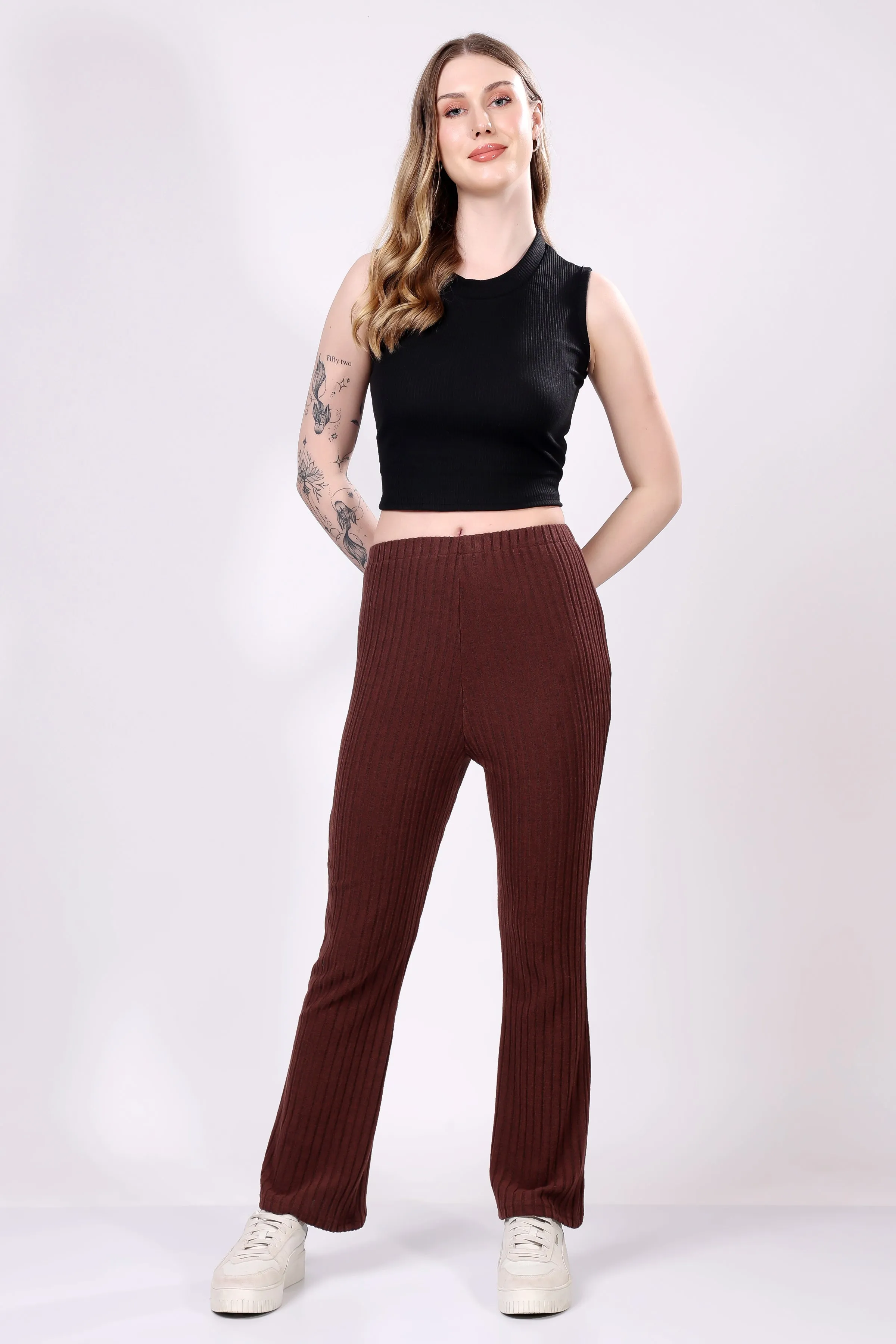Mocha Ribbed Lounge Pants