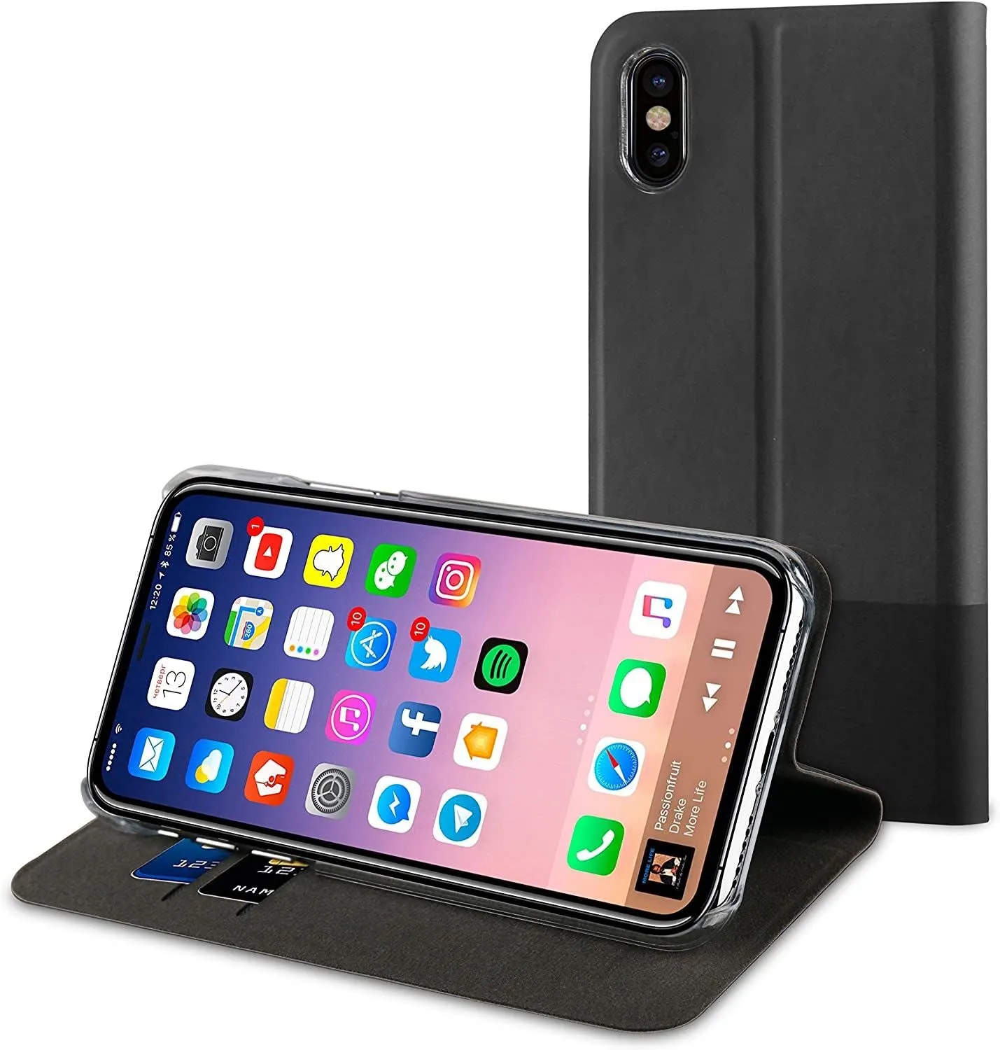 Muvit Stand Folio for iphone X/XS 5.8" Black - MUFLS0233