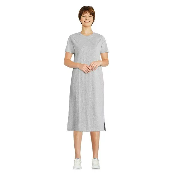 New George Women's Midi T-shirt Dress, Grey, sz L