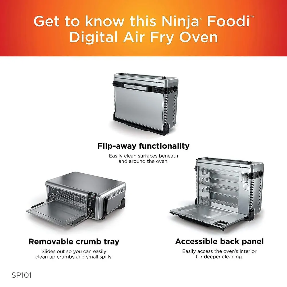Ninja SP100 Foodi Digital Air Fry Oven (Black), Refurbished, Open Box