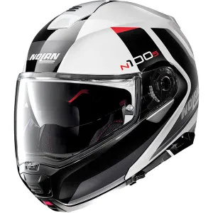 Nolan N100-5 N-Com - Hilltop Metal White / Black