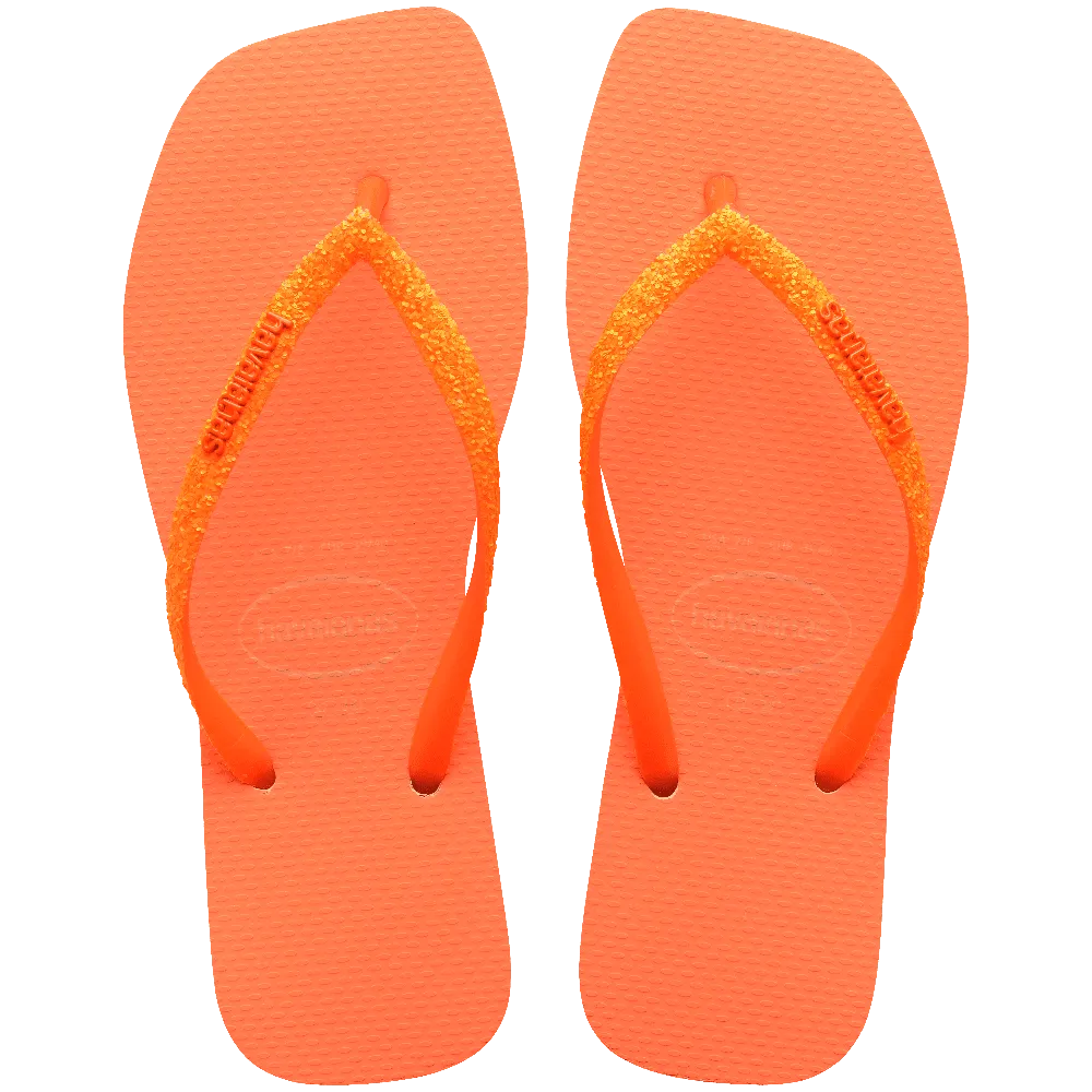[ONLINE EXCLUSIVE] Slim Square Glitter Neon Flip Flops