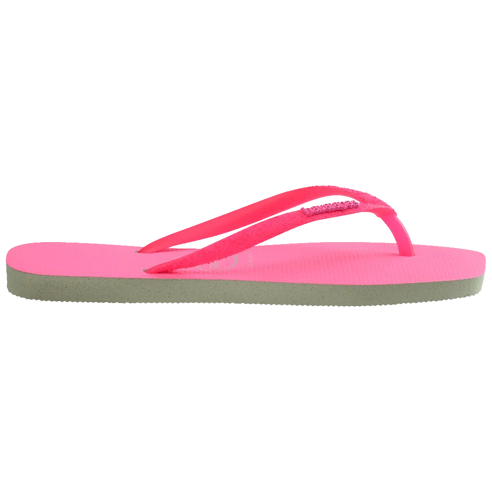 [ONLINE EXCLUSIVE] Slim Square Glitter Neon Flip Flops