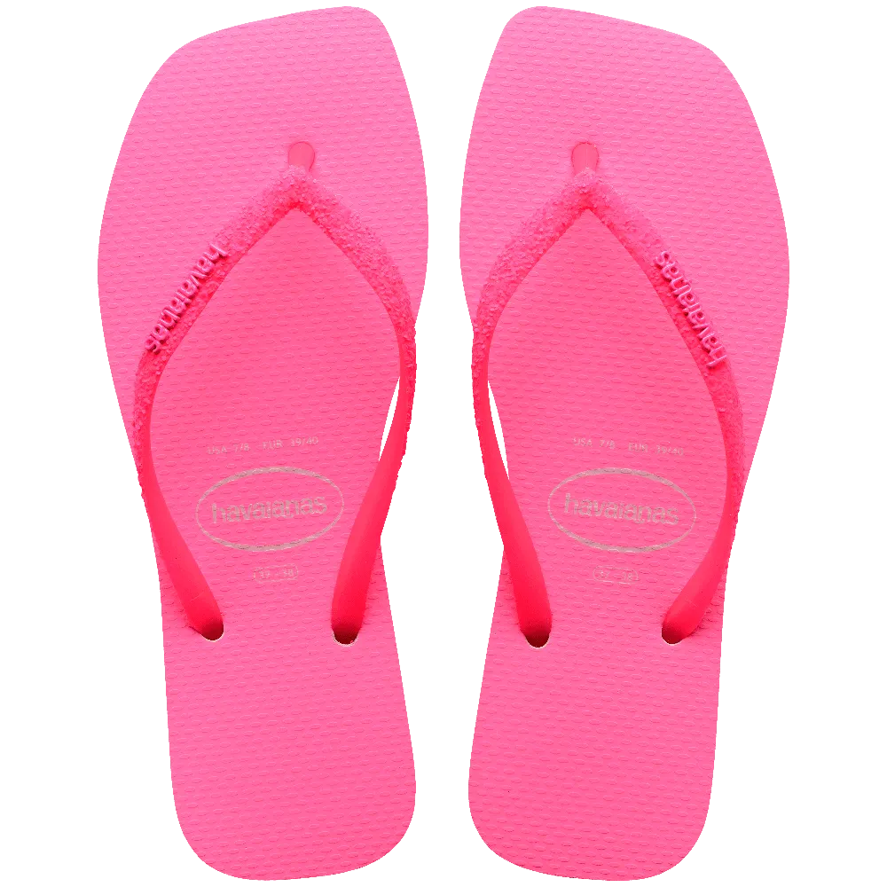 [ONLINE EXCLUSIVE] Slim Square Glitter Neon Flip Flops