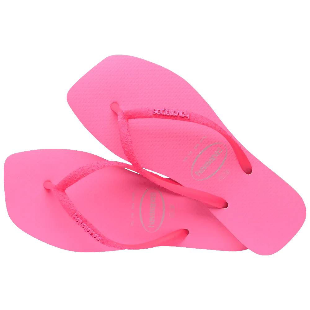 [ONLINE EXCLUSIVE] Slim Square Glitter Neon Flip Flops