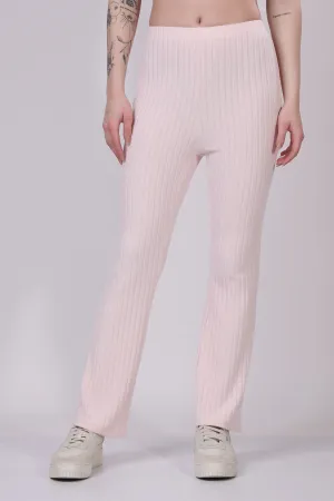Powder Pink Ribbed Lounge Pants