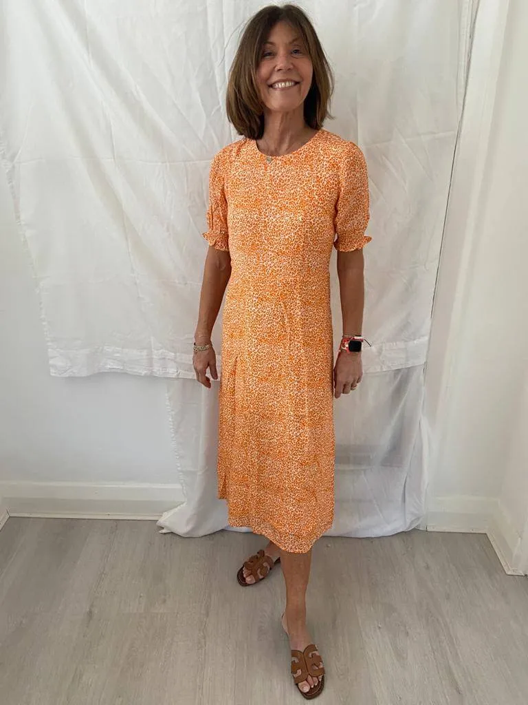 PP Betty dress in orange leopard