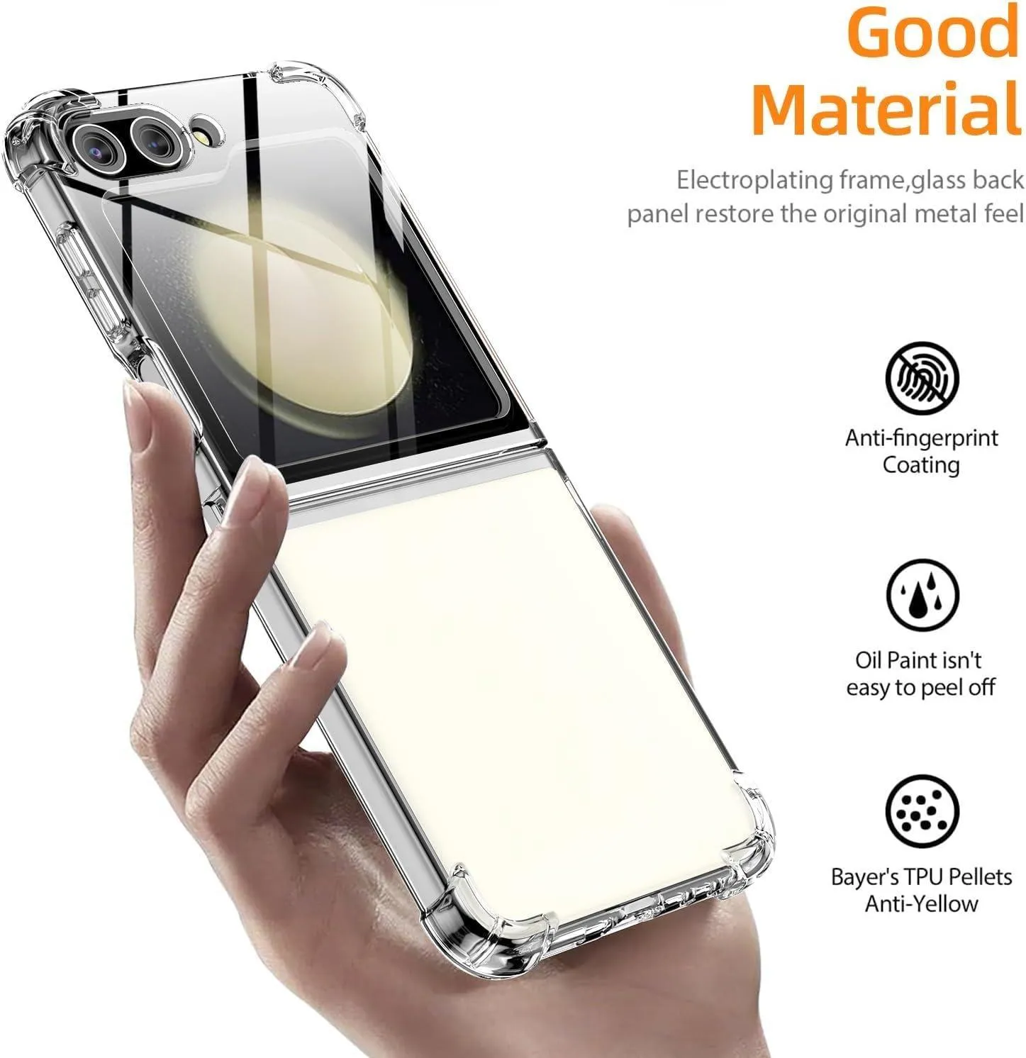 Samsung Galaxy Z Flip 5 Hybrid Gel Four Corner Cushion Case [CLEAR]