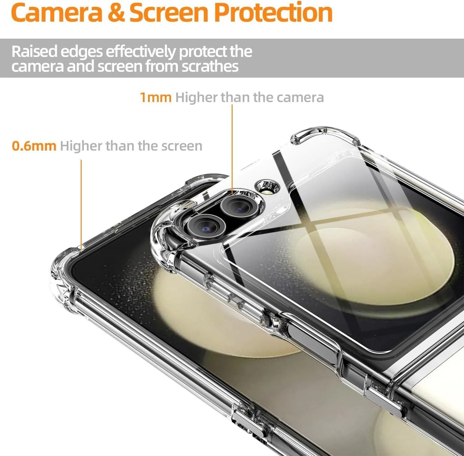 Samsung Galaxy Z Flip 5 Hybrid Gel Four Corner Cushion Case [CLEAR]