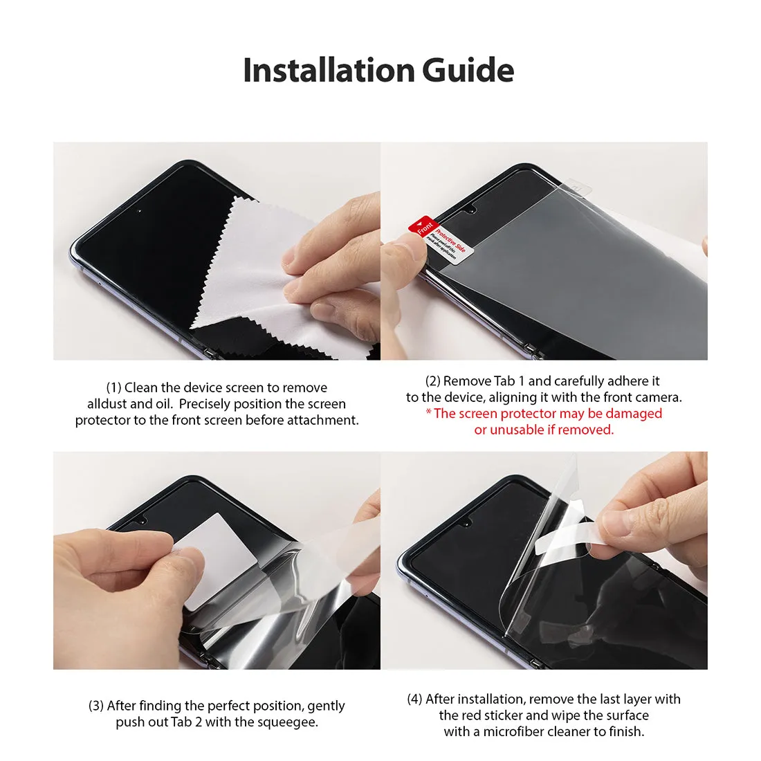 Samsung Galaxy Z Flip / Z Flip 5G Screen Protector| Invisible Defender Full Coverage Film| 2 Pack