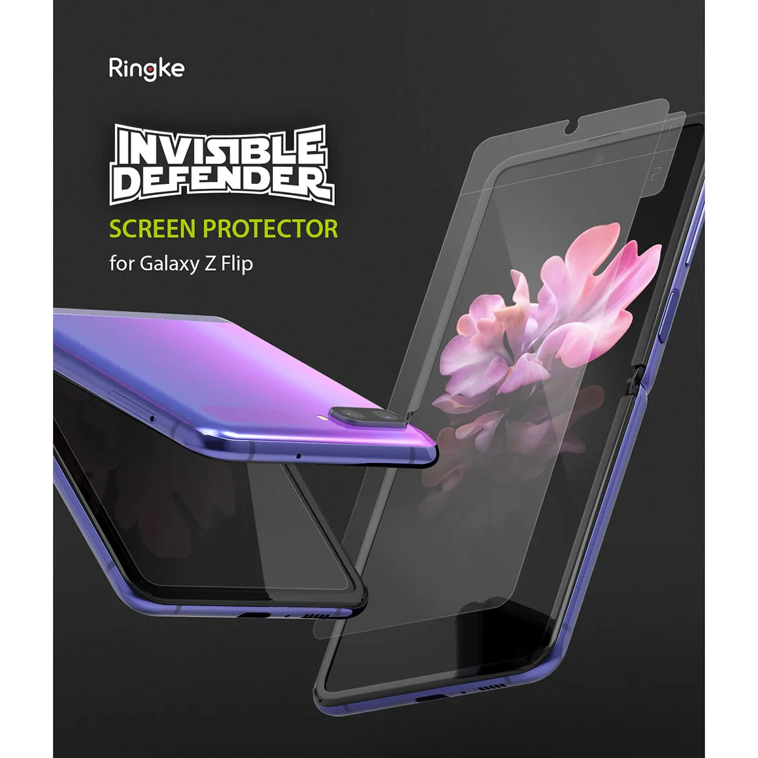 Samsung Galaxy Z Flip / Z Flip 5G Screen Protector| Invisible Defender Full Coverage Film| 2 Pack
