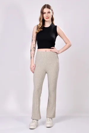 Silver Grey Ribbed Lounge Pants