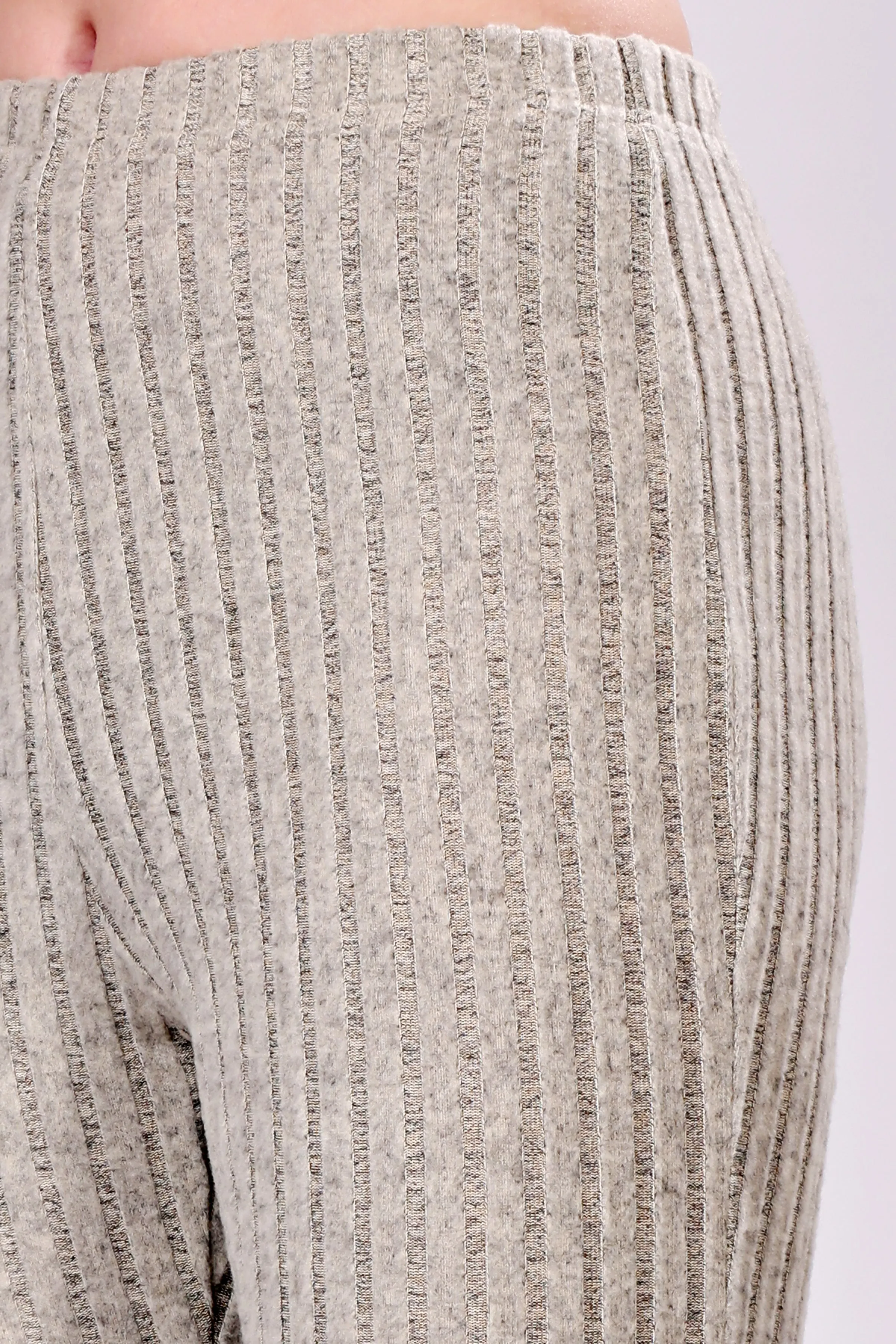 Silver Grey Ribbed Lounge Pants