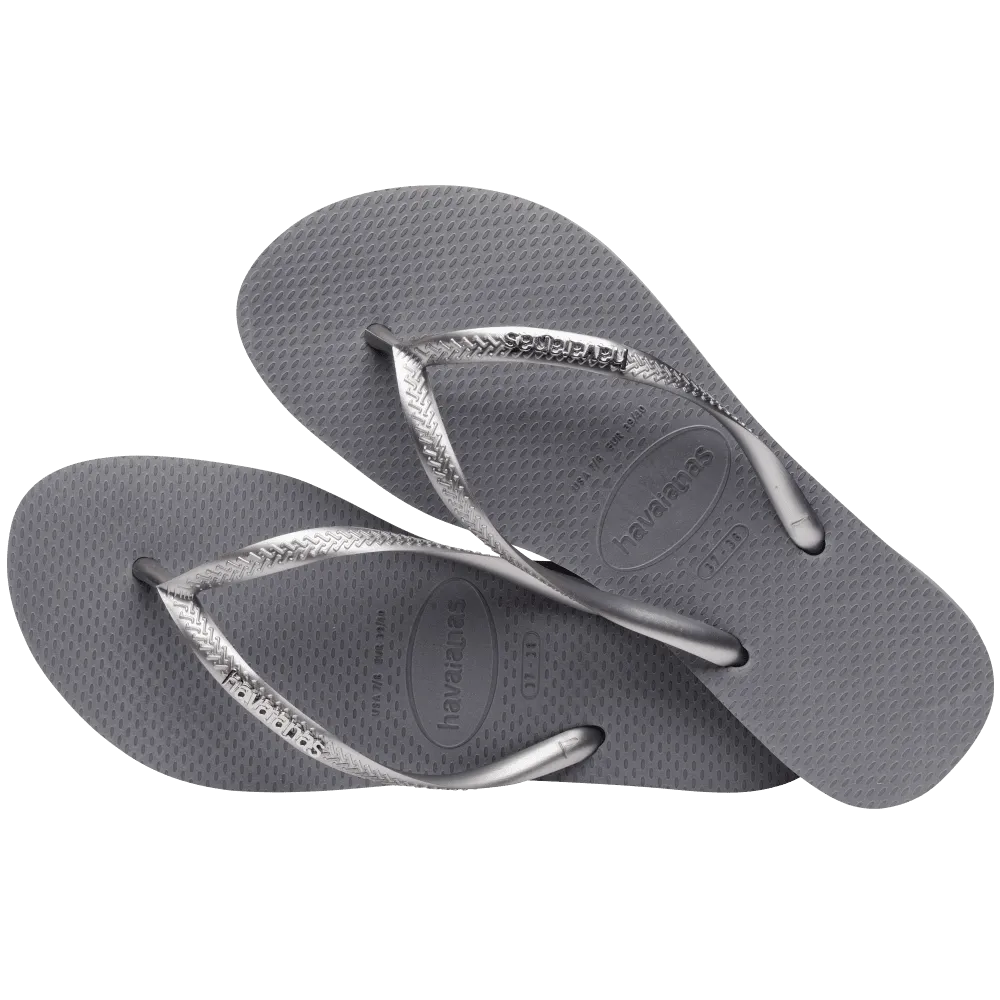 Slim Logo Metallic Flip Flops