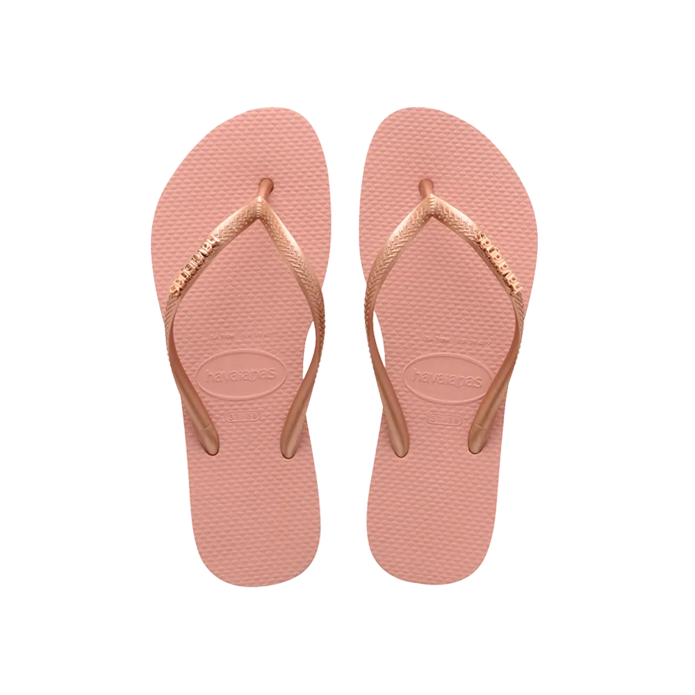 Slim Logo Metallic Flip Flops