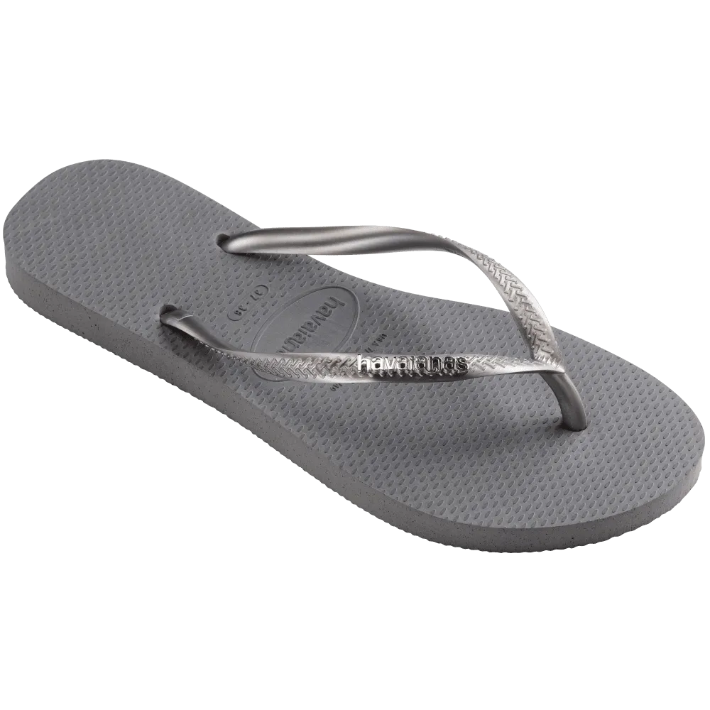 Slim Logo Metallic Flip Flops