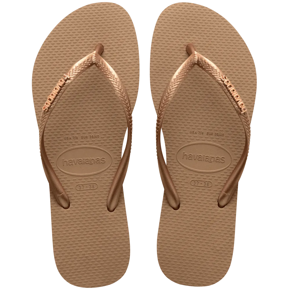 Slim Logo Metallic Flip Flops