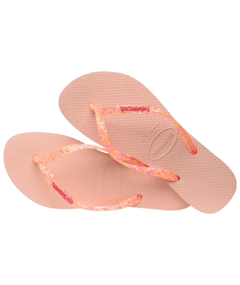 Slim Logo Metallic Flip Flops