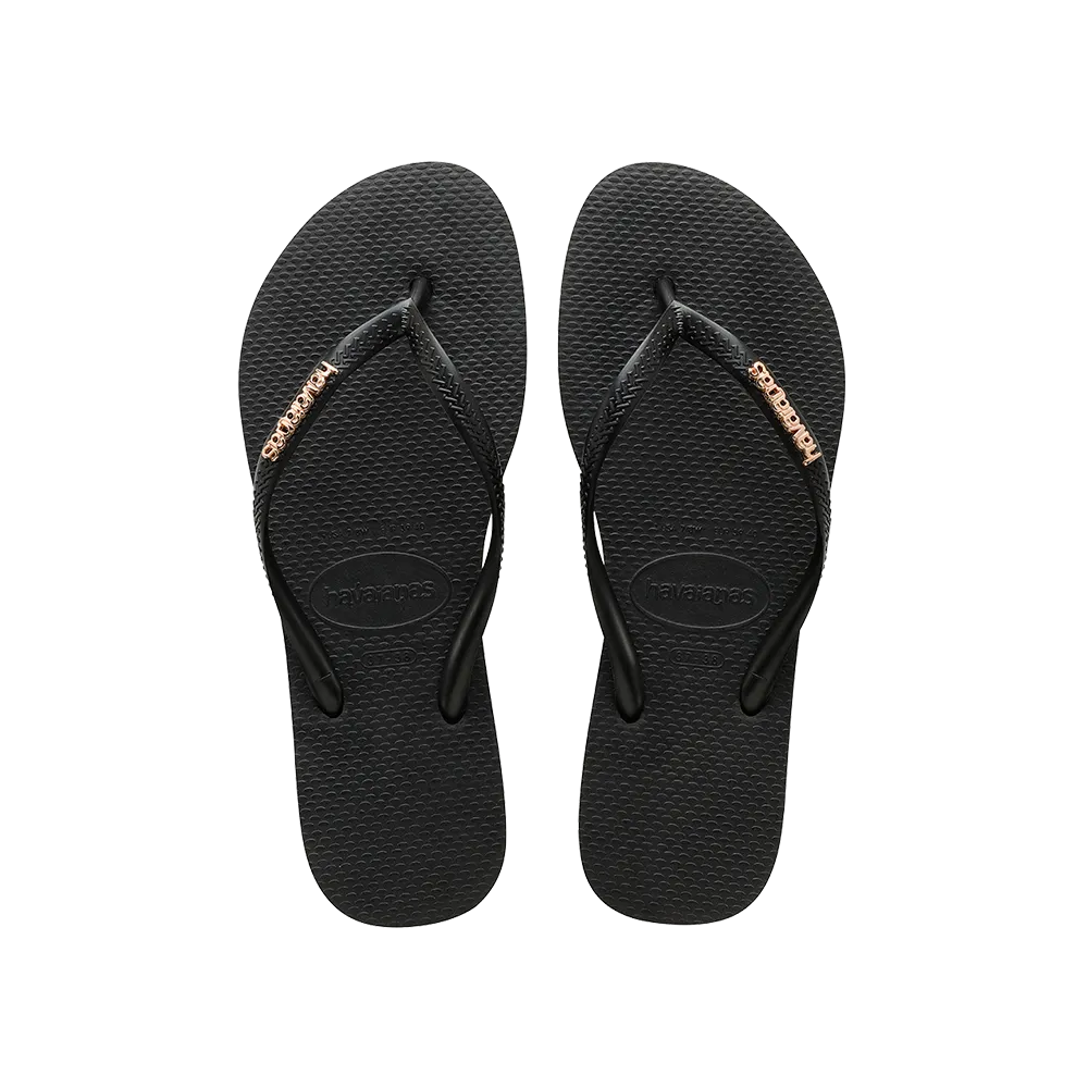 Slim Logo Metallic Flip Flops