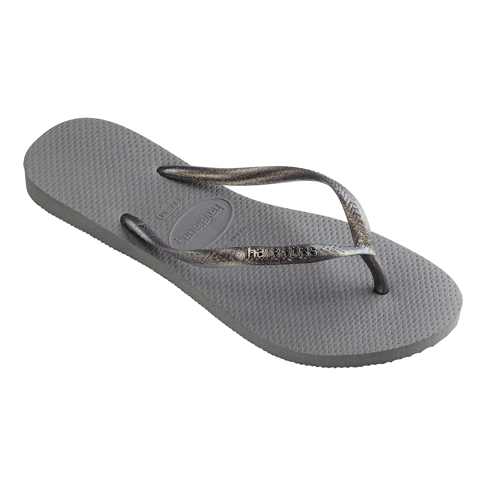 Slim Logo Metallic Flip Flops