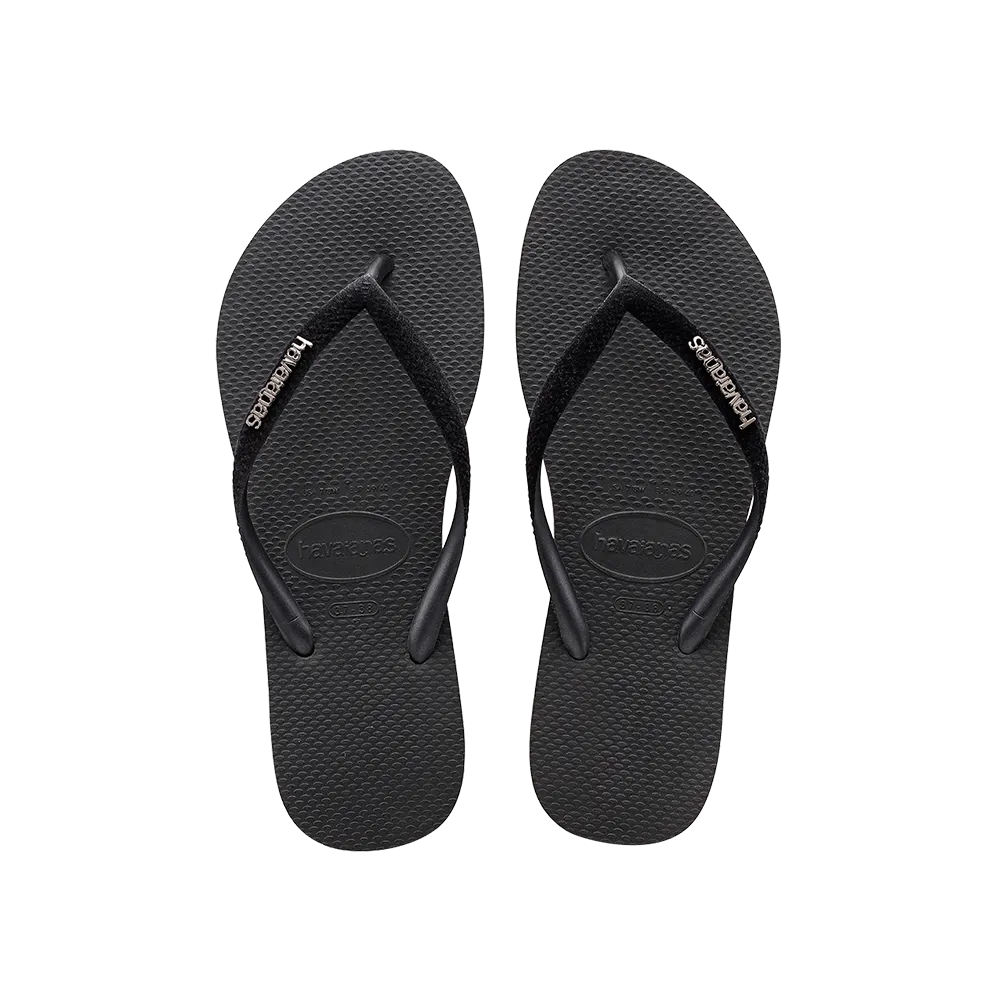 Slim Logo Metallic Flip Flops